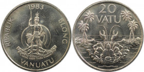 Weltmünzen und Medaillen, Vanuatu. Serie: F.A.O. 20 Vatu 1983. Kupfer-Nickel. KM 7. Stempelglanz