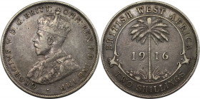 Weltmünzen und Medaillen, Westafrika / Western African. Britisch Westafrika. George V. 2 Shillings 1916. Silber. KM 13. Vorzüglich. Patina