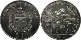 Weltmünzen und Medaillen, Western Samoa. Gov. Wilhelm Solf. 1 Tala 1980. Kupfer-Nickel. KM 40. Stempelglanz