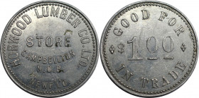 Medaillen und Jetons, Medaillen alle Welt. Horwood Lumber Co. Ltd. Jeton "1 Dollar" ND (1902-1954). Vs.: HORWOOD LUMBER CO. LTD. STORE CAMPBELLTON N.D...