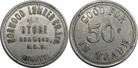 Medaillen und Jetons, Medaillen alle Welt. Horwood Lumber Co. Ltd. Jeton "50 Cents" ND (1902-1954). Vs.: HORWOOD LUMBER CO. LTD. STORE CAMPBELLTON N.D...