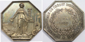 Medaillen und Jetons, Gedenkmedaillen. Frankreich / France. Medaille 1859. Vs.: Weibliche Figur, die auf einem Sockel steht, umgeben von Attributen de...
