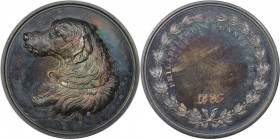 Medaillen und Jetons, Hundesport / Dog sports. Philadelphia kennel club. Medaille 1885, 51 mm. 62.74 g. Silber. Stempelglanz