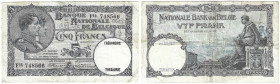 Banknoten, Belgien / Belgium. Albert I. 5 Francs 29.04.1931. Pick: 97. III