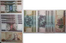 Banknoten, Brasilien / Brazil, Lots und Sammlungen. 1000 Cruzeiros, 5000 Cruzeiros, 50 000 Cruzeiros ND (1981-86). Pick 201, 202, 204. Lot von 8 Bankn...