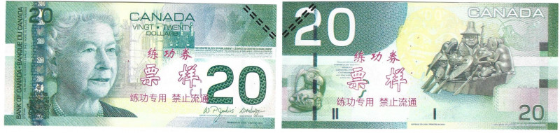 Banknoten, China. Canadees training Bankbiljetten voor personen, Chinese Banken....