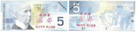 Banknoten, China. Canadees training Bankbiljetten voor personen, Chinese Banken. 5 Dollars. Unc