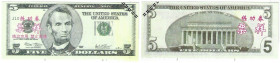Banknoten, China. Trainings Geld voor Chinese Banken (USA Dollars). 5 Dollars. Unc