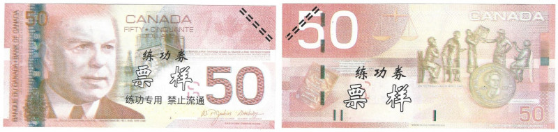 Banknoten, China. Canadees training Bankbiljetten voor personen, Chinese Banken....
