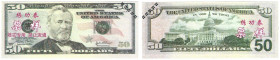 Banknoten, China. Trainings Geld voor Chinese Banken (USA Dollars). 50 Dollars. Unc