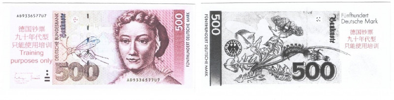 Banknoten, China. Deuts. training Geld voor Chinese Bankmedewerkers. 500 Mark. U...