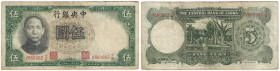 Banknoten, China. 5 Yuan 1936. Pick 213c. Signature 9. III