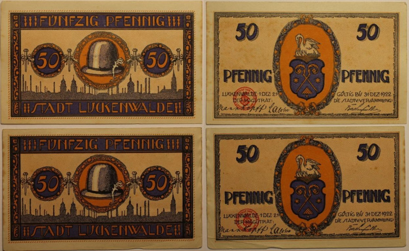Banknoten, Deutschland / Germany, Lots und Sammlungen. Notgeld Luckenwalde. Stad...