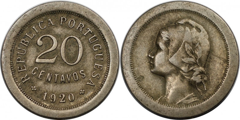 Europäische Münzen und Medaillen, Portugal. 20 Centavos 1920. Kupfer-Nickel. KM ...