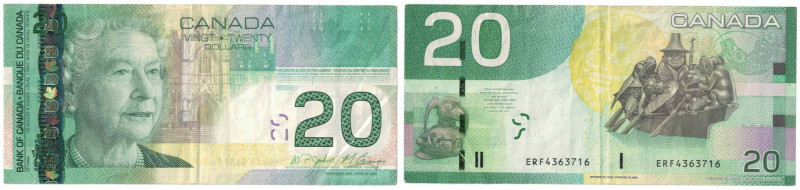 Banknoten, Kanada / Canada. 20 Dollars 2008. Pick 103e. II