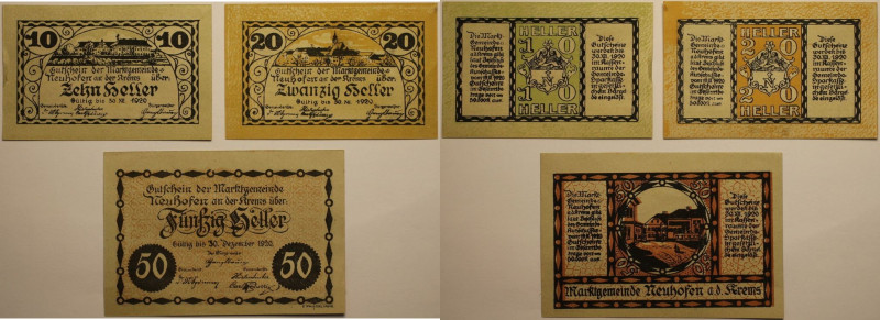 Banknoten, Österreich / Austria, Lots und Sammlungen. Notgeld Neuhofen a. d. Kre...