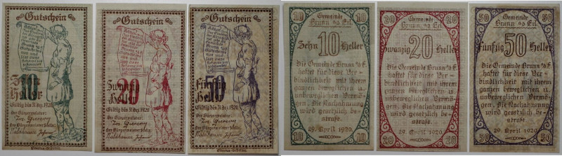 Banknoten, Österreich / Austria, Lots und Sammlungen. Brunn an der Erlauf, Gemei...