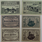 Banknoten, Österreich / Austria, Lots und Sammlungen. Notgeld Wartberg an der Krems, Gemeinde. 10, 20, 50 Heller 1920. Katalog Nr.1141. Lot von 3 Bank...