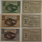 Banknoten, Österreich / Austria, Lots und Sammlungen. Notgeld Ertl, Kirchenbauverein. 10, 20, 50 Heller 1920. Katalog Nr.0185d. Lot von 3 Banknoten. I...