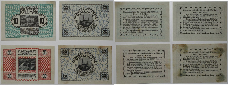 Banknoten, Österreich / Austria, Lots und Sammlungen. Notgeld Kallham, Gemeinde....