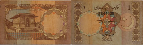 Banknoten, Pakistan. 1 Rupee 1981. P.24A. 3 Stück. II-I