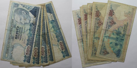 Banknoten, Türkei / Turkey, Lots und Sammlungen. ATATÜRK. 5 x 500 Lira 1970. Pick:195. Lot von 5 Banknoten. III-IV