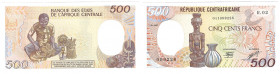 Banknoten, Zentralafrika / Central Africa. 500 Francs 1987. Pick 14c. I