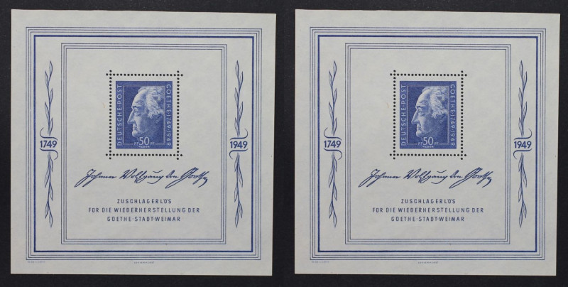 Briefmarken / Postmarken, Deutschland / Germany. Sowjetische Zone. Goethe Festwo...