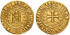 Primo periodo: consoli, podestà e capitani del popolo, 1139-1339. Governo ghibellino, 1334-1336. Genovino, AV 3,55 g. + IANVA QVAM DEVS PROTEGAT aquil...