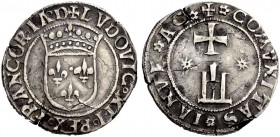 Secondo periodo: dogi a vita e dominazioni straniere, 1339-1528. Luigi XII re di Francia, 1507. Lira, AR 12,17 g. + LUDOVIC’ • XII • REX • FRANCOR’ • ...