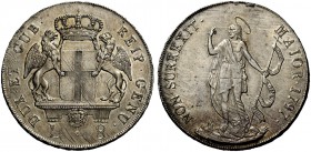 Serie della III fase: 1637-1797. Da 8 lire 1797, AR 33,17 g. DUX ET GUB – REIP GENU Stemma coronato sorretto da due grifoni; sotto, L – 8. Rv. NON SUR...