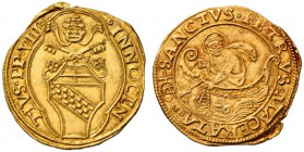 Innocenzo VIII (Giovan Battista Cybo), 1484-1492. Macerata. Fiorino di camera, AV 3,38 g. INNOCEN – TIVS PP VIII Stemma sormontato da triregno e chiav...