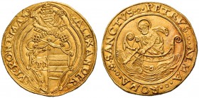 Alessandro VI (Rodrigo de Borja y Borja), 1492-1503. Doppio fiorino di camera, AV 6,74 g. ALEXANDER – VI PONT MAX Stemma sormontato da triregno e chia...