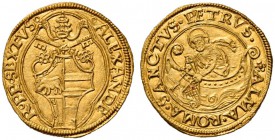 Alessandro VI (Rodrigo de Borja y Borja), 1492-1503. Fiorino di camera, AV 3,39 g. ALEXANDE – R PP SEXTVS Stemma sormontato da triregno e chiavi decus...