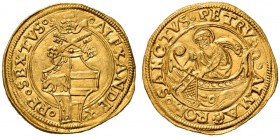 Alessandro VI (Rodrigo de Borja y Borja), 1492-1503. Fiorino di camera, AV 3,37 g. ALEXANDER – PP SEXTVS Stemma sormontato da triregno e chiavi decuss...
