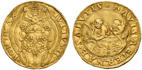 Giulio II (Giuliano della Rovere), 1503-1513. Doppio fiorino di camera, AV 6,63 g. IVLIVS II – PONT MAX Stemma sormontato da triregno e chiavi decussa...