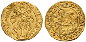 Giulio II (Giuliano della Rovere), 1503-1513. Fiorino di camera, AV 3,37 g. IVLIVS II – PONT MAX Stemma sormontato da triregno e chiavi decussate, ent...