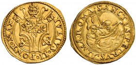 Giulio II (Giuliano della Rovere), 1503-1513. Fiorino di camera, AV 3,39 g. IVLIVS II PONT MAX Stemma caricato su chiavi decussate e sormontato da tri...