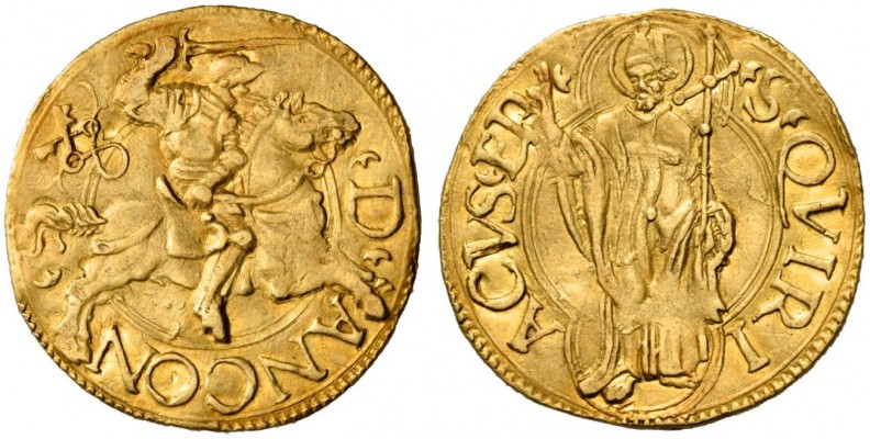 Anonime pontificie del secolo XVI. Ancona. Doppio ducato papale, AV 6,84 g. D – ...
