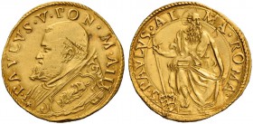 Paolo V (Camillo Borghese), 1605-1621. Quadrupla anno III, AV 13,43 g. PAVLVS V – PON M A III Busto con piviale ornato da figura di Santa Martire a s....