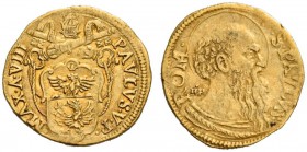 Paolo V (Camillo Borghese), 1605-1621. Scudo anno VIII, AV 3,32 g. PAVLVS V P MAX A VIII Stemma sormontato da triregno e chiavi decussate. Rv. S PAVLV...