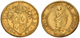 Clemente IX (Giulio Rospigliosi), 1667-1669. Scudo, AV 3,35 g. CLEM IX PONT MAX Stemma sormontato da triregno e chiavi decussate. Rv. CANDOR LV – CIS ...