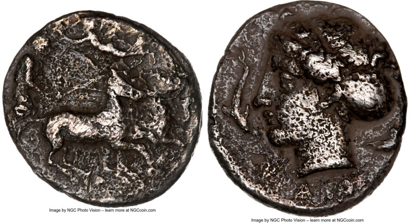 SICILY. Syracuse. Second Democracy (ca. 466-405 BC). AR hemidrachm (14mm, 1.94 g...