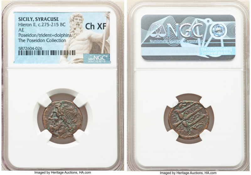 SICILY. Syracuse. Hieron II (ca. 275-215 BC). AE litra (19mm, 2h). NGC Choice XF...