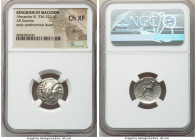 MACEDONIAN KINGDOM. Alexander III the Great (336-323 BC). AR drachm (17mm, 1h). NGC Choice XF, die shift. Late lifetime-early posthumous issue of Teos...