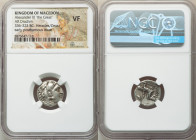 MACEDONIAN KINGDOM. Alexander III the Great (336-323 BC). AR drachm (16mm, 10h). NGC VF. Early posthumous issue of Lampsacus, ca. 323-317 BC. Head of ...