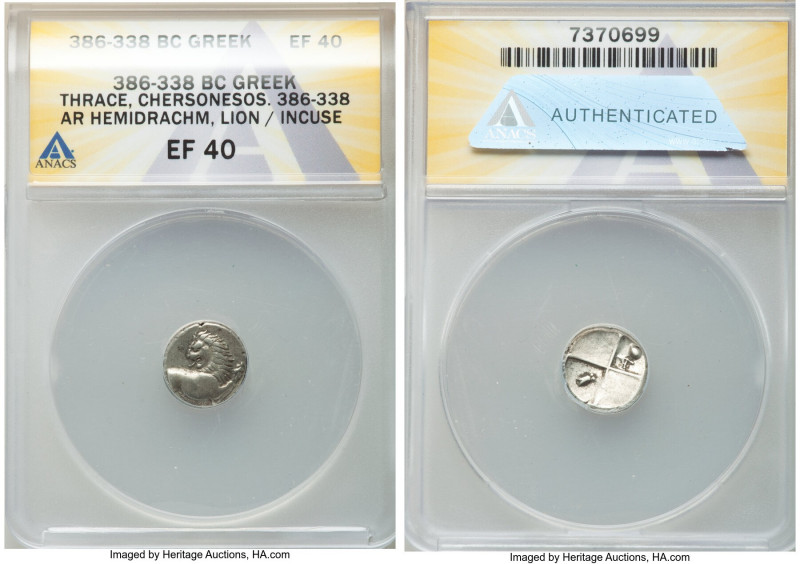 THRACE. Chersonesus. Ca. 4th century BC. AR hemidrachm (12mm). ANACS XF 40. Pers...