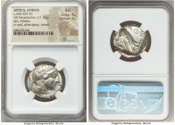 ATTICA. Athens. Ca. 440-404 BC. AR tetradrachm (24mm, 17.18 gm, 4h). NGC AU 4/5 - 5/5. Mid-mass coinage issue. Head of Athena right, wearing earring, ...