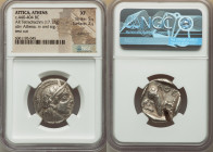 ATTICA. Athens. Ca. 440-404 BC. AR tetradrachm (24mm, 17.17 gm, 10h). NGC XF 5/5 - 2/5, Full Crest, test cut. Mid-mass coinage issue. Head of Athena r...