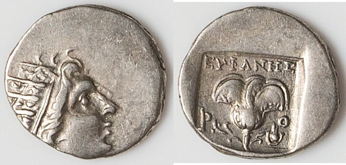 CARIAN ISLANDS. Rhodes. Ca. 88-84 BC. AR drachm (14mm, 2.00 gm, 10h). Choice VF....